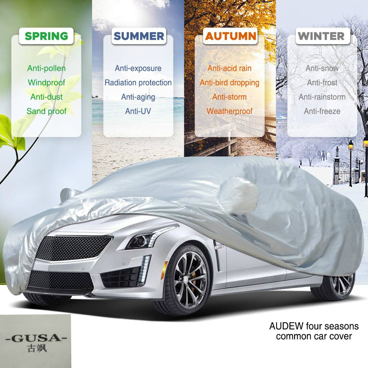 Bâche Auto Housse de Protection 4 Saisons (Tout types de voiture) /M/L/XL - Accessoires Auto/Moto - صورة 7