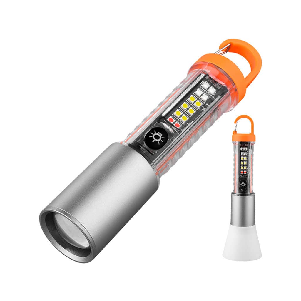 Lampe de Poche LED Multi-Fonction avec Zoom, Laser et 8 Modes d’Éclairage – Torche Étanche pour Camping d’Urgence avec Magnet - Camping et Randonnée - صورة 3