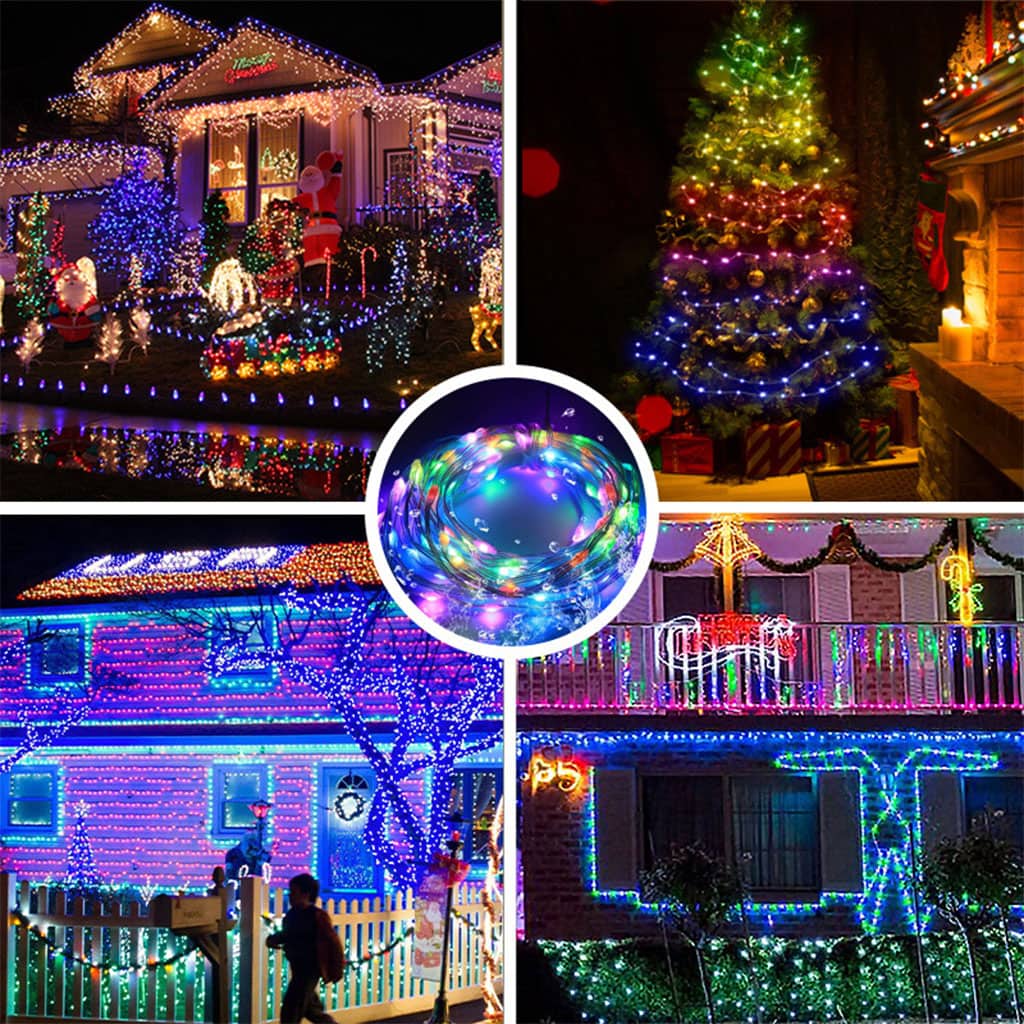 Guirlande lumineuse d'extérieur 100 LED multicolore 10 m RGB synchronisation de musique - Décoration - صورة 3