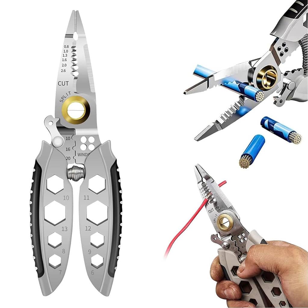 Pince à Dénuder Multifonction de 17,8 cm 9-en-1 Outil à Dénudage Pour Électriciens Professionnel - Outillage et Bricolage - صورة 2