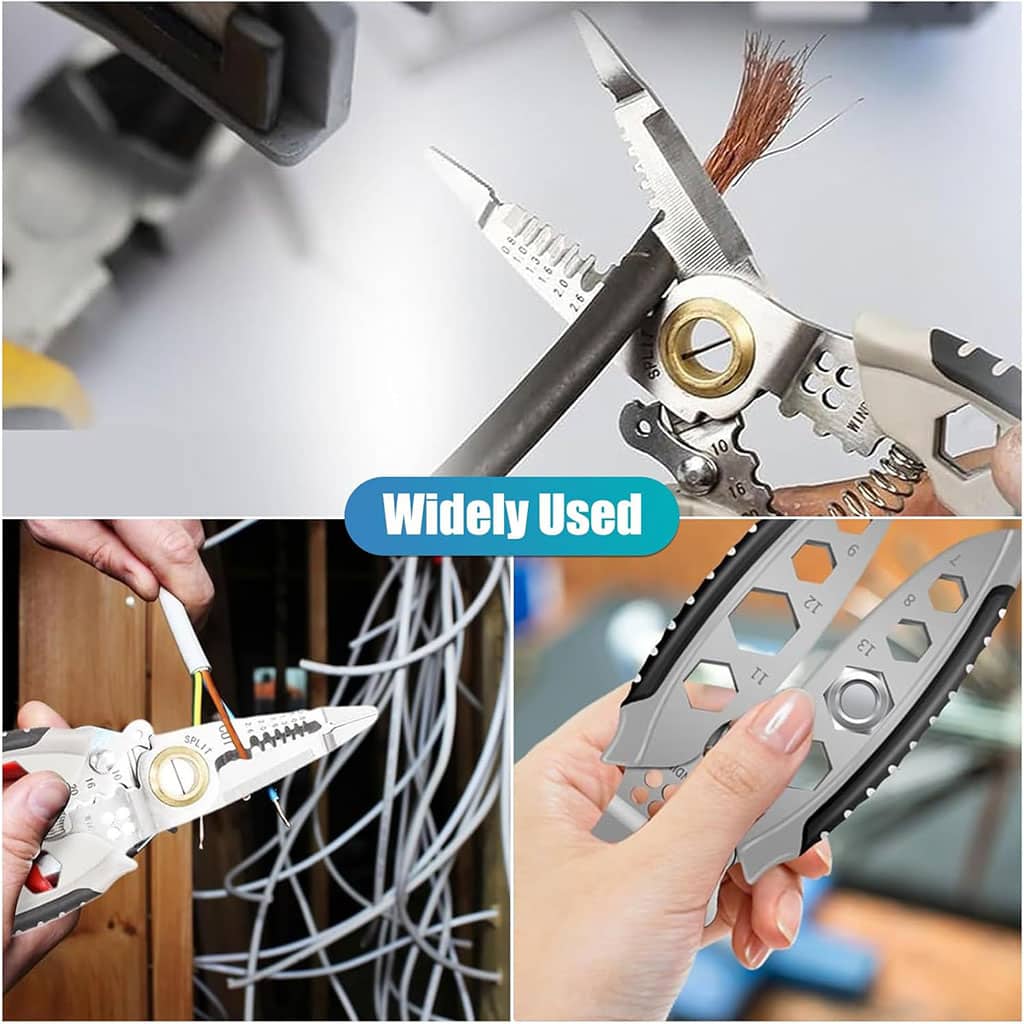 Pince à Dénuder Multifonction de 17,8 cm 9-en-1 Outil à Dénudage Pour Électriciens Professionnel - Outillage et Bricolage - صورة 5