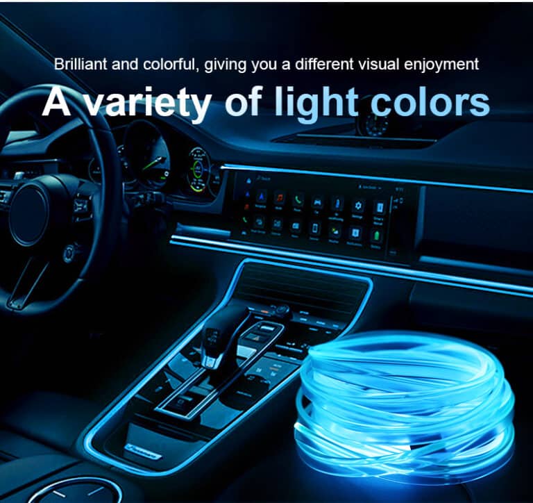 Bande lumineuse Fibre optique Led fluo RGB USB +  Mini projecteur LED Gratuit  - Accessoires Auto/Moto - صورة 2