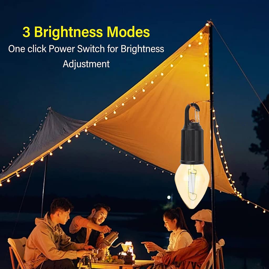Lampes rechargeables avec crochet à clip, 3 modes d'éclairage - Camping et Randonnée - صورة 6