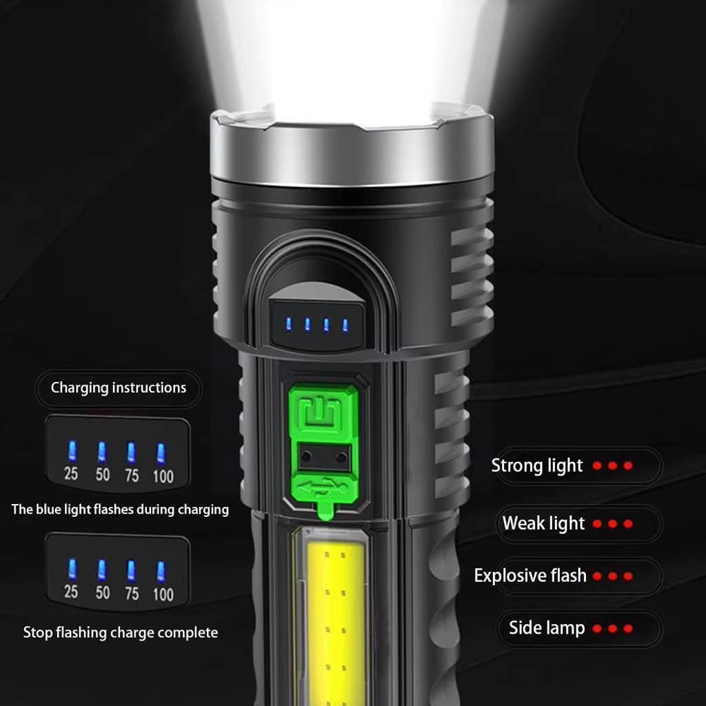 Lampe torche LED rechargeable Super lumineuse G5 - Camping et Randonnée - صورة 7
