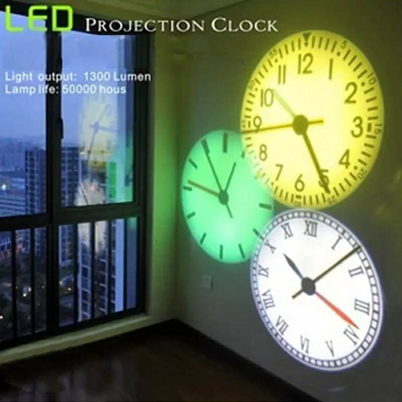 Projecteur horloge mural HD Rotation à 180 degrés 2 mode et 4 couleur - Électronique - صورة 2