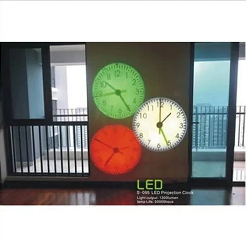 Projecteur horloge mural HD Rotation à 180 degrés 2 mode et 4 couleur - Électronique - صورة 4