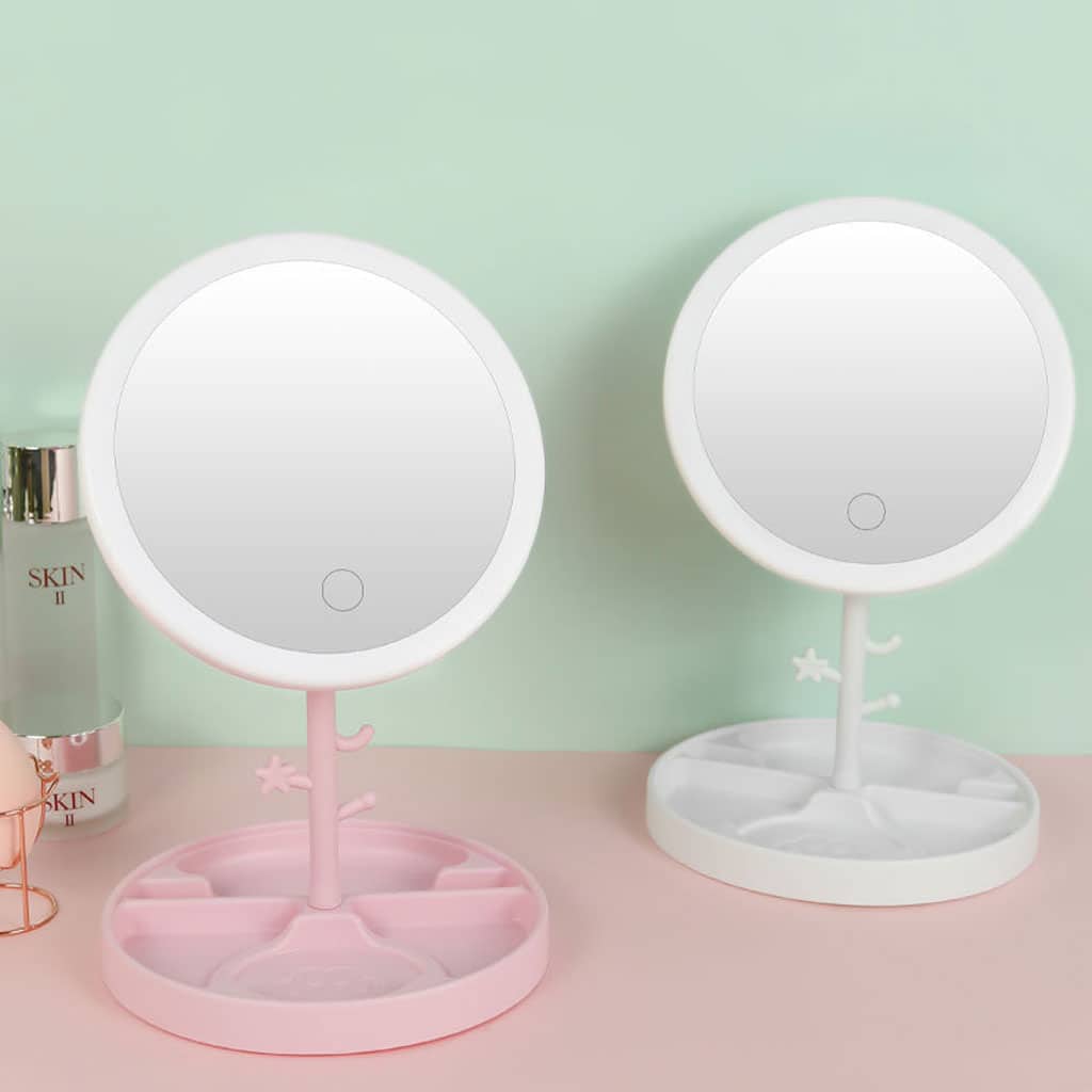 Miroir cosmétique avec lumière LED en forme Rond Rechargeable - Soins et Beauté - صورة 5