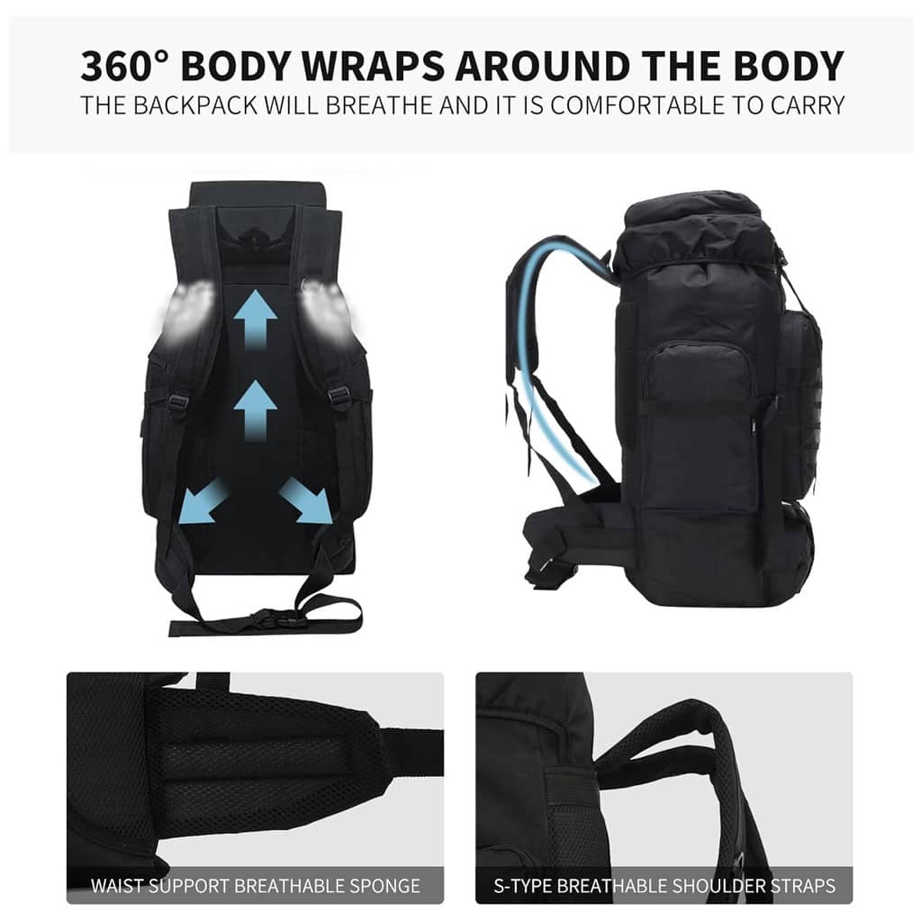 Sac à dos de randonnée tactique URUS 80L SDM09 - Camping et Randonnée - صورة 3
