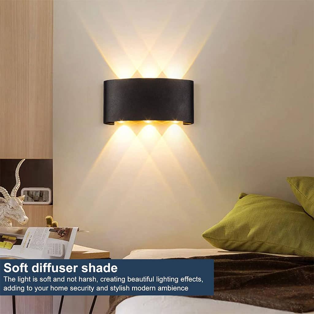 Applique Murale LED 6W D’Éclairage Extérieur 3 Lampes en PP - Décoration - صورة 4
