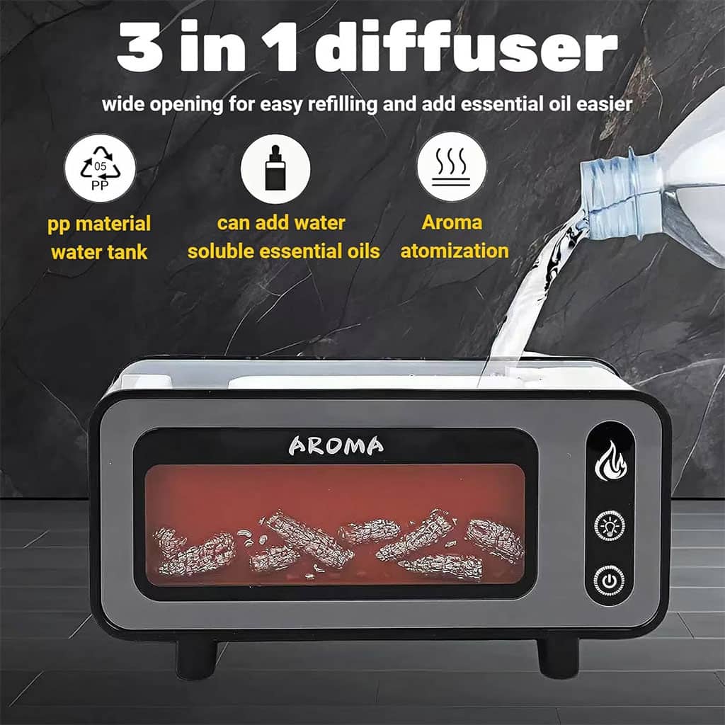 Diffuseur d’huiles essentielles et humidificateur à flamme - Décoration - صورة 2