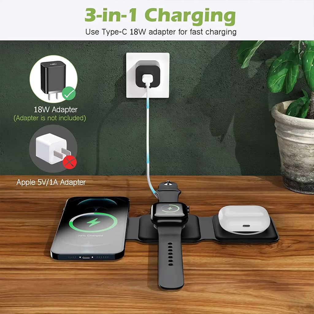 Chargeur magnétique sans Fil 65W 3 en 1 Chargement Rapide - Électronique - صورة 6