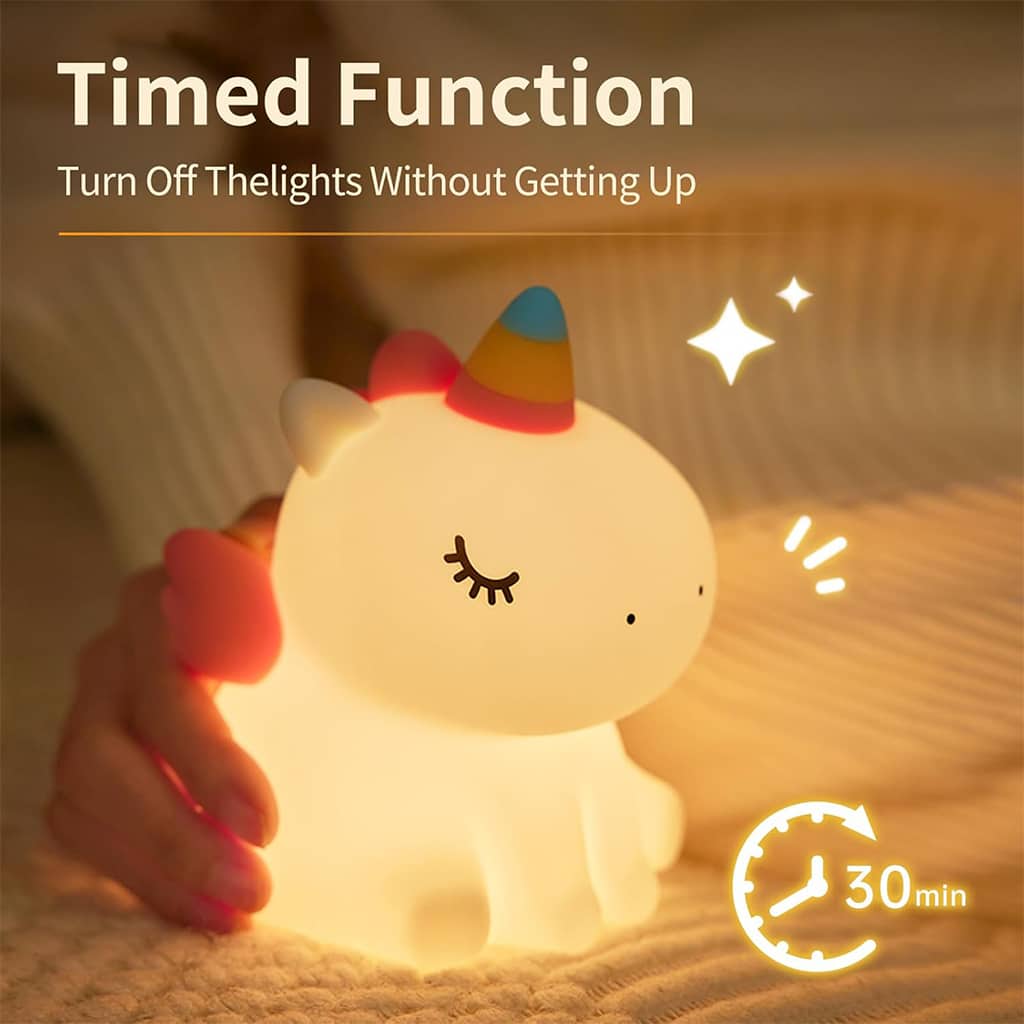Veilleuse en Silicone Forme Unicorne pour Chambre d’enfant Rechargeable - Décoration - صورة 3
