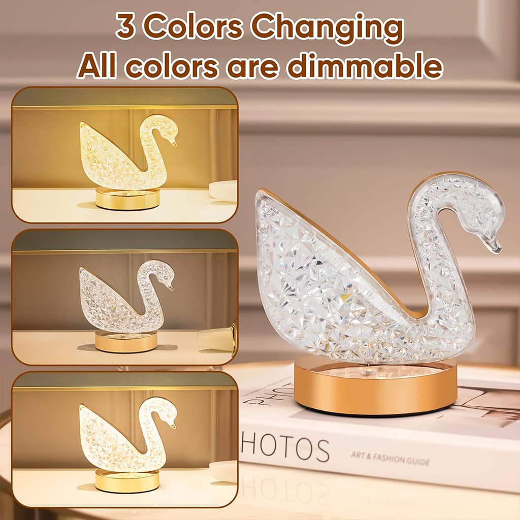 Lampe de Table et Veilleuse à Intensité Variable en Crystal - Décoration - صورة 3