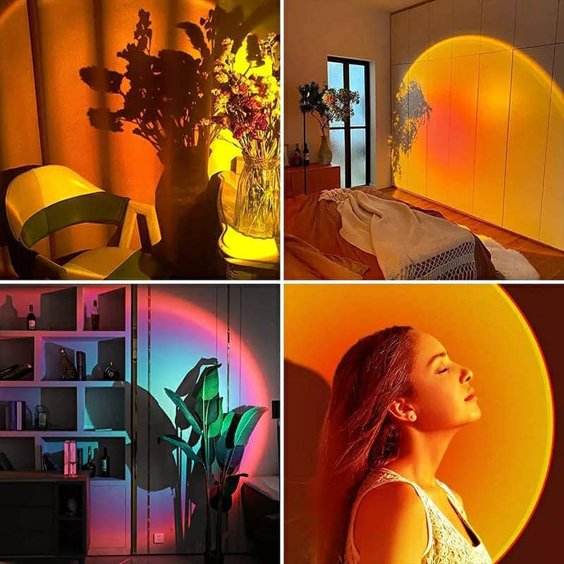 Projecteur de coucher de soleil rotatif à 180 ° USB décoration murale - Électronique - صورة 2