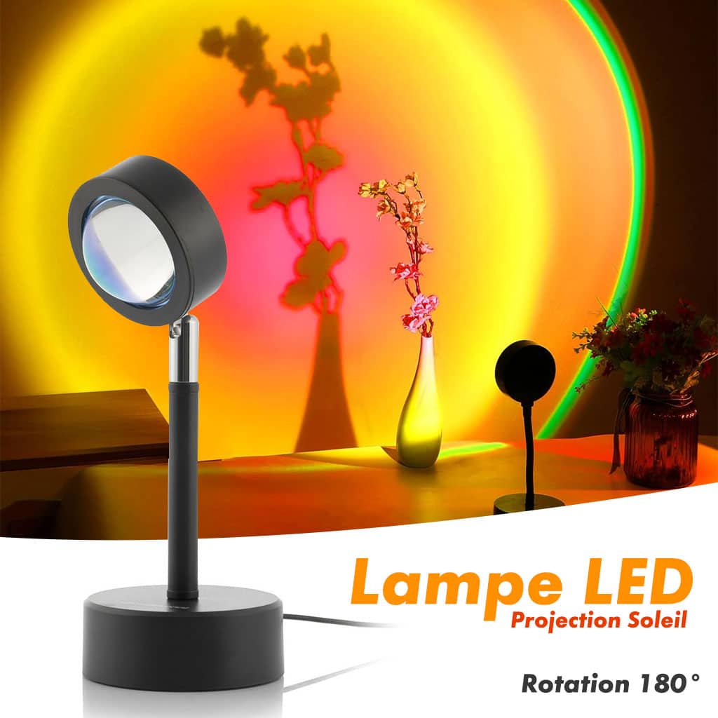 Projecteur de coucher de soleil rotatif à 180 ° USB décoration murale - Électronique - صورة 8