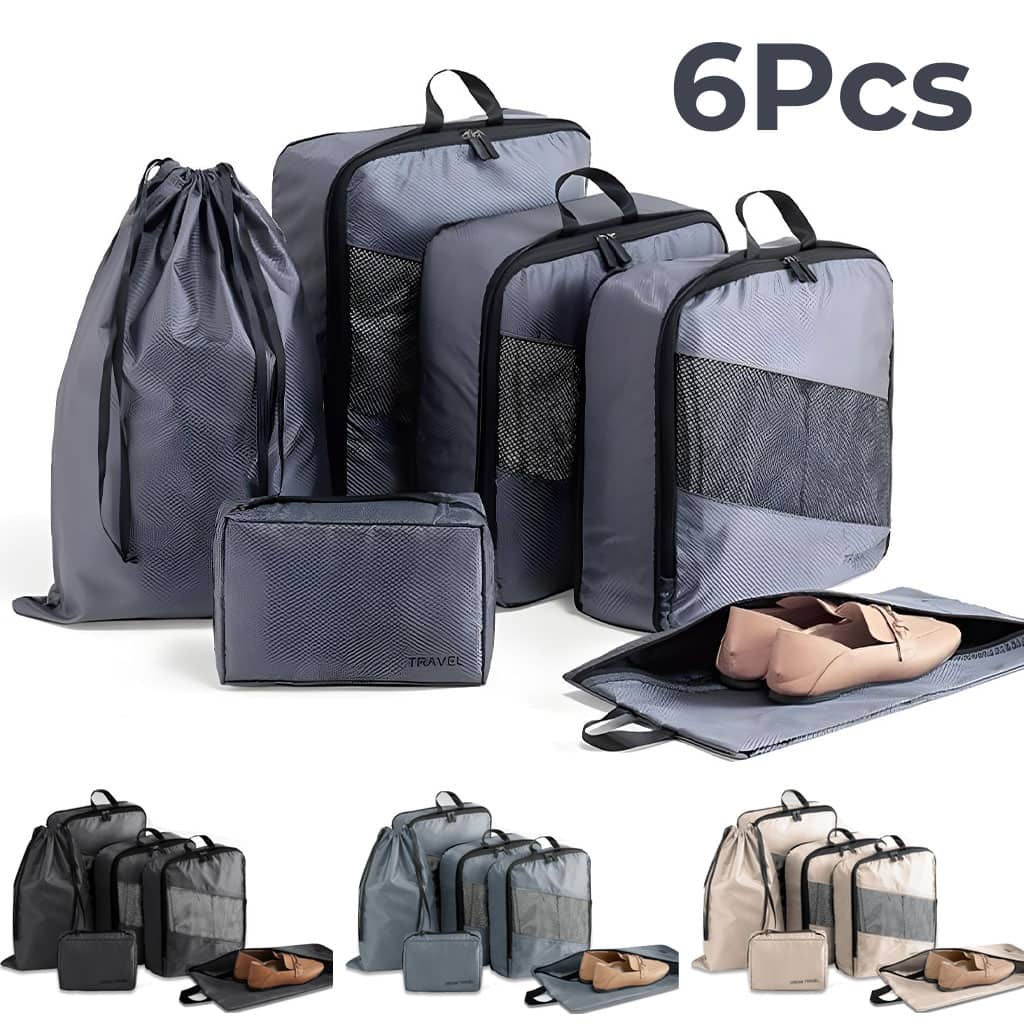 Lot de 6 sacs de voyage et compression extensibles pour valises