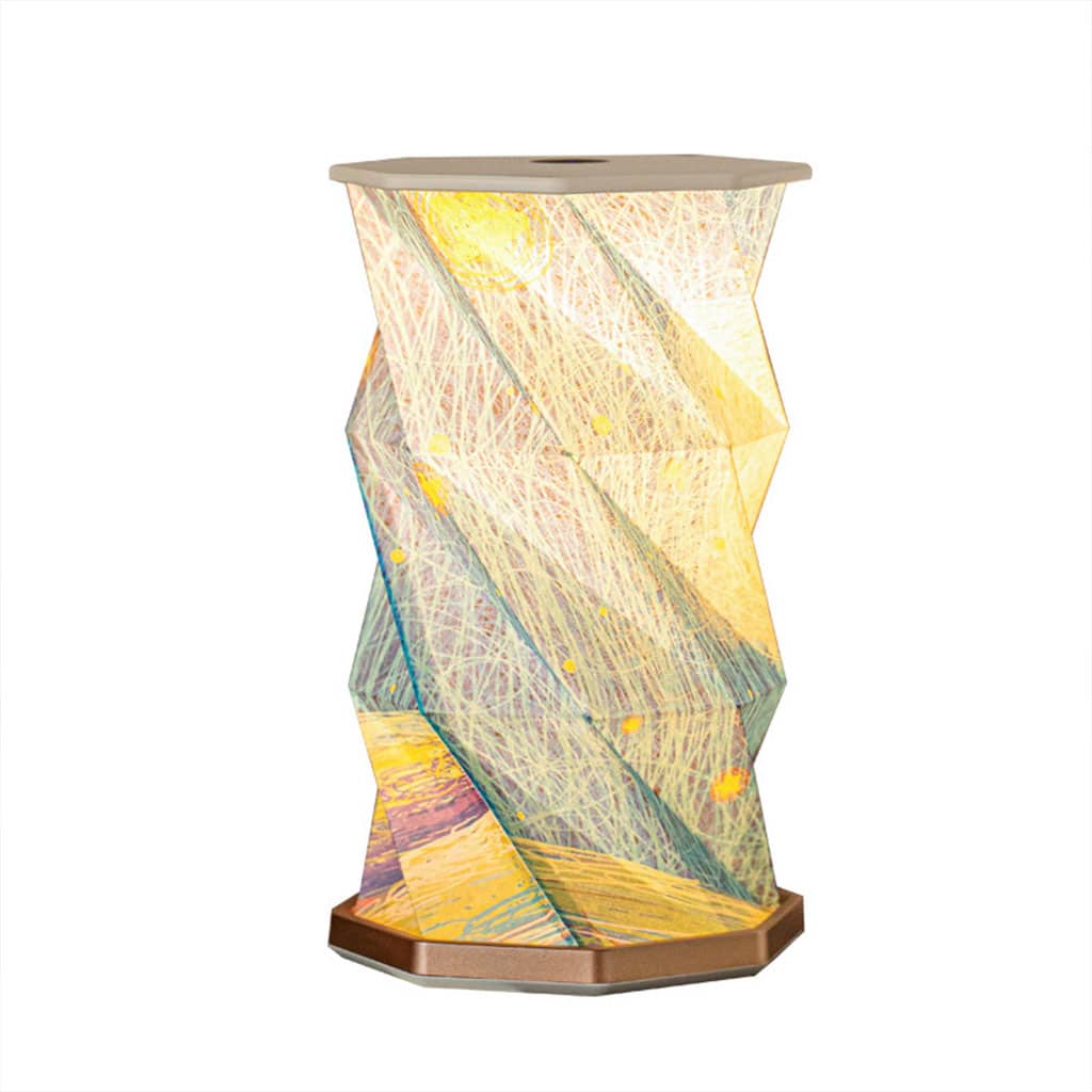 Lampe de lecture rotative portable en bois et papier Rechargeable à LED - Électronique - صورة 2