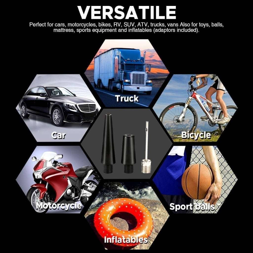 Compresseur d’Air Double Cylindre SHREESAMP avec Kit de réparation 12V -150PSI – مضخة هواء مزدوجة الأسطوانة مع أدوات التصليح - Accessoires Auto/Moto - صورة 7