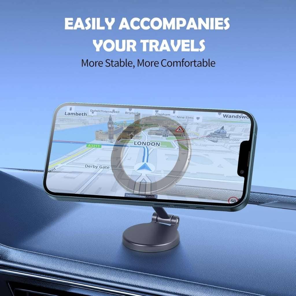 Support de Téléphone Magnétique Pliable pour Voiture – حامل هاتف مغناطيسي قابل للطي للسيارة - Accessoires Auto/Moto - صورة 2