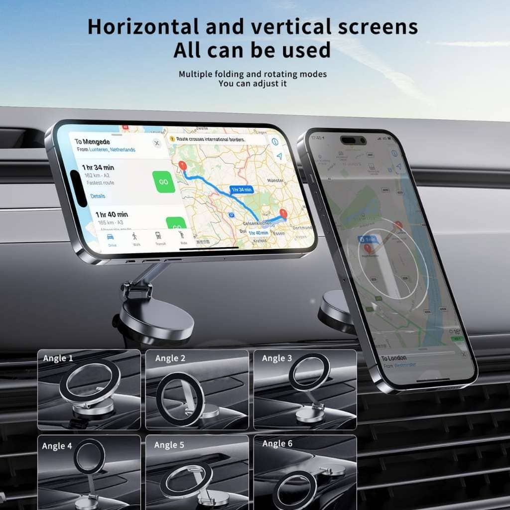 Support de Téléphone Magnétique Pliable pour Voiture – حامل هاتف مغناطيسي قابل للطي للسيارة - Accessoires Auto/Moto - صورة 3
