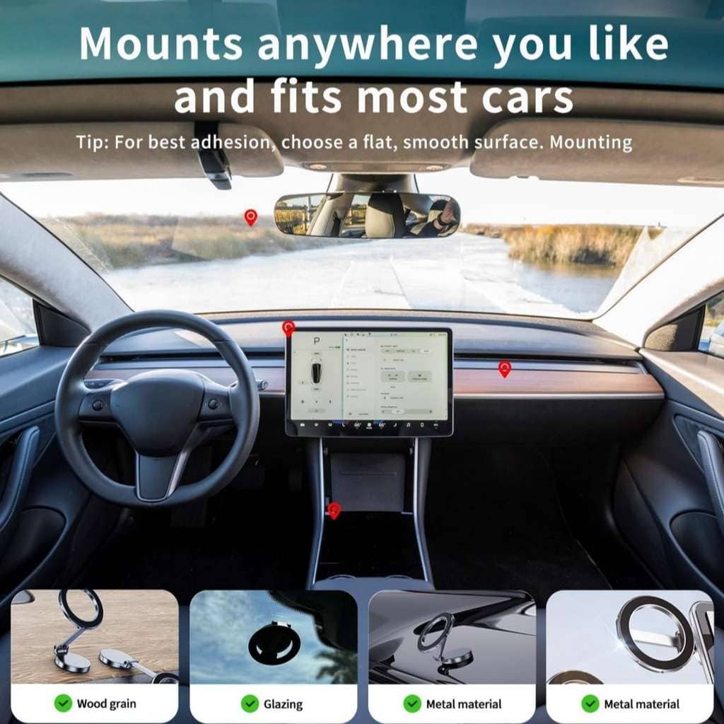 Support de Téléphone Magnétique Pliable pour Voiture – حامل هاتف مغناطيسي قابل للطي للسيارة - Accessoires Auto/Moto - صورة 5