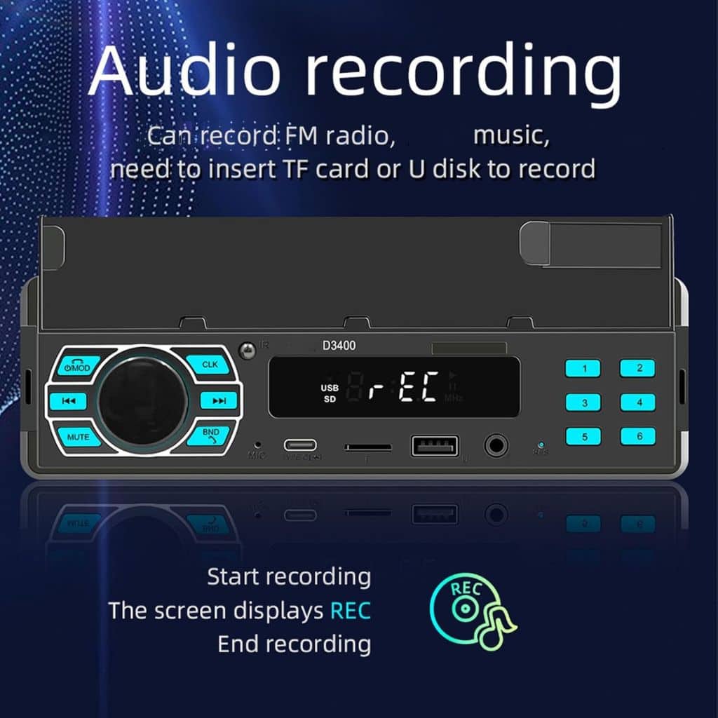 Autoradio Bluetooth Simple DIN avec Support Téléphone – راديو سيارة بلوتوث بسيط مع حامل هاتف - Accessoires Auto/Moto - صورة 2