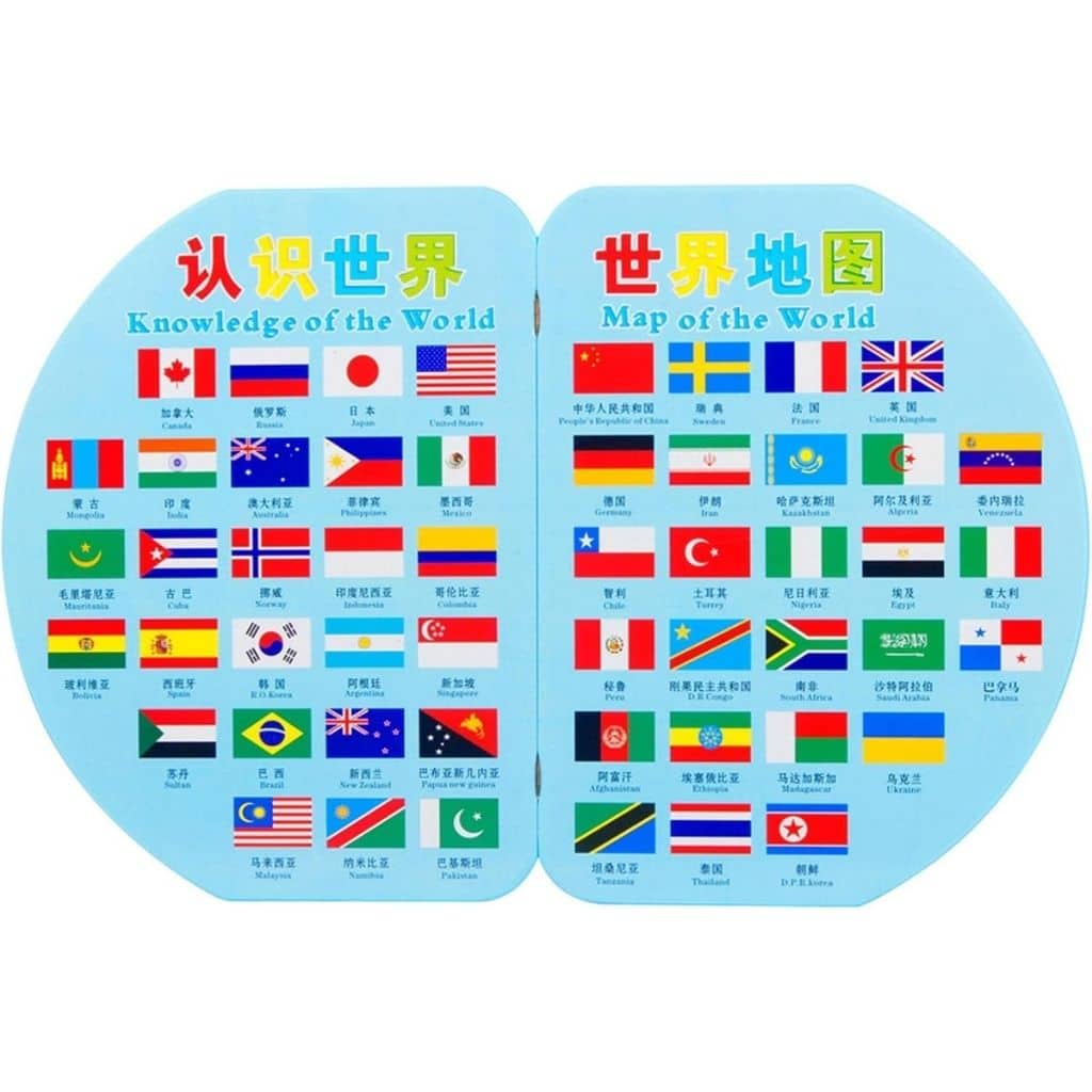 Puzzle Carte du Monde en Bois Pliable avec Drapeaux et Capitales – لعبة تعليمية للأطفال خريطة العالم مع الأعلام والعواصم - Jouet & Gaming - صورة 5