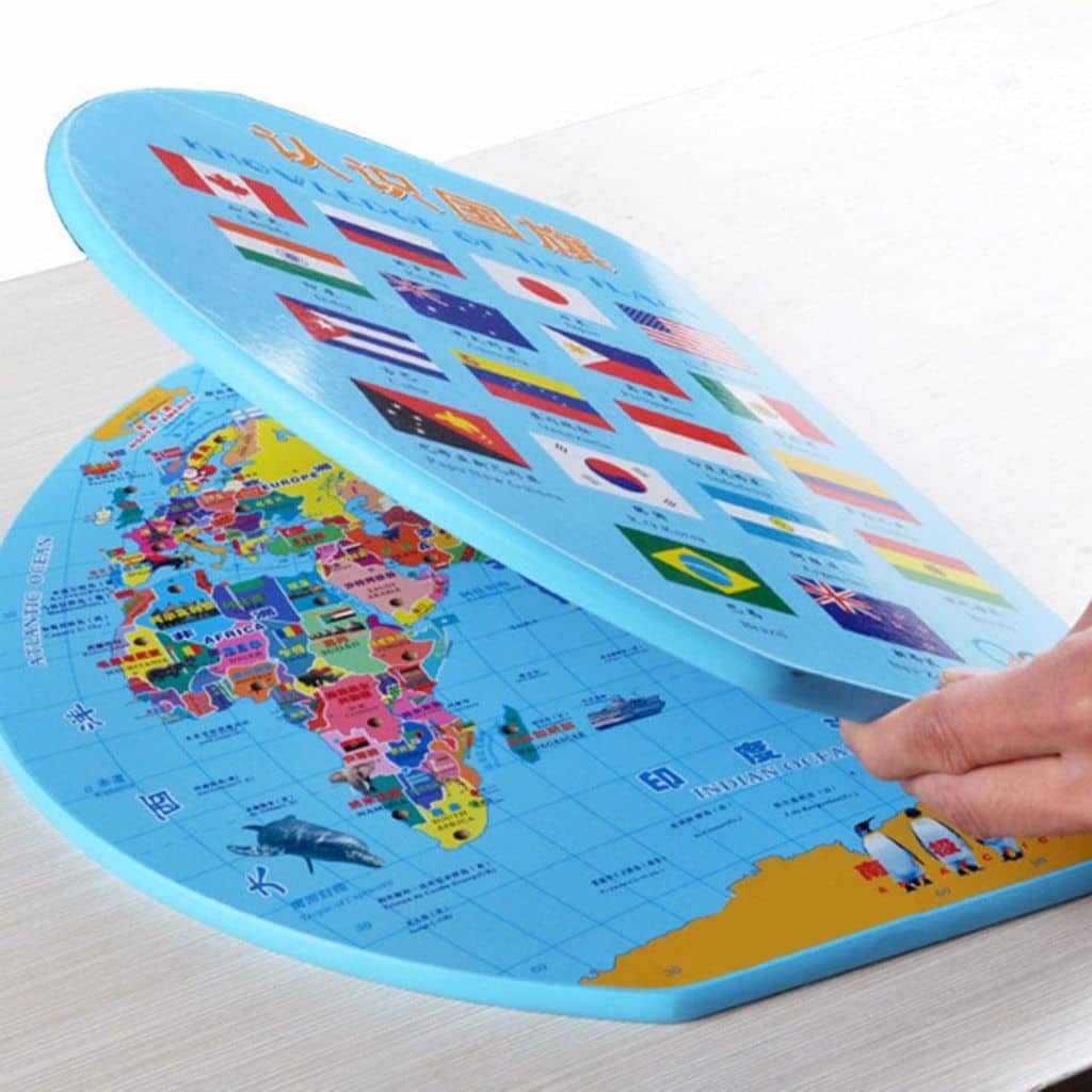 Puzzle Carte du Monde en Bois Pliable avec Drapeaux et Capitales – لعبة تعليمية للأطفال خريطة العالم مع الأعلام والعواصم - Jouet & Gaming - صورة 9
