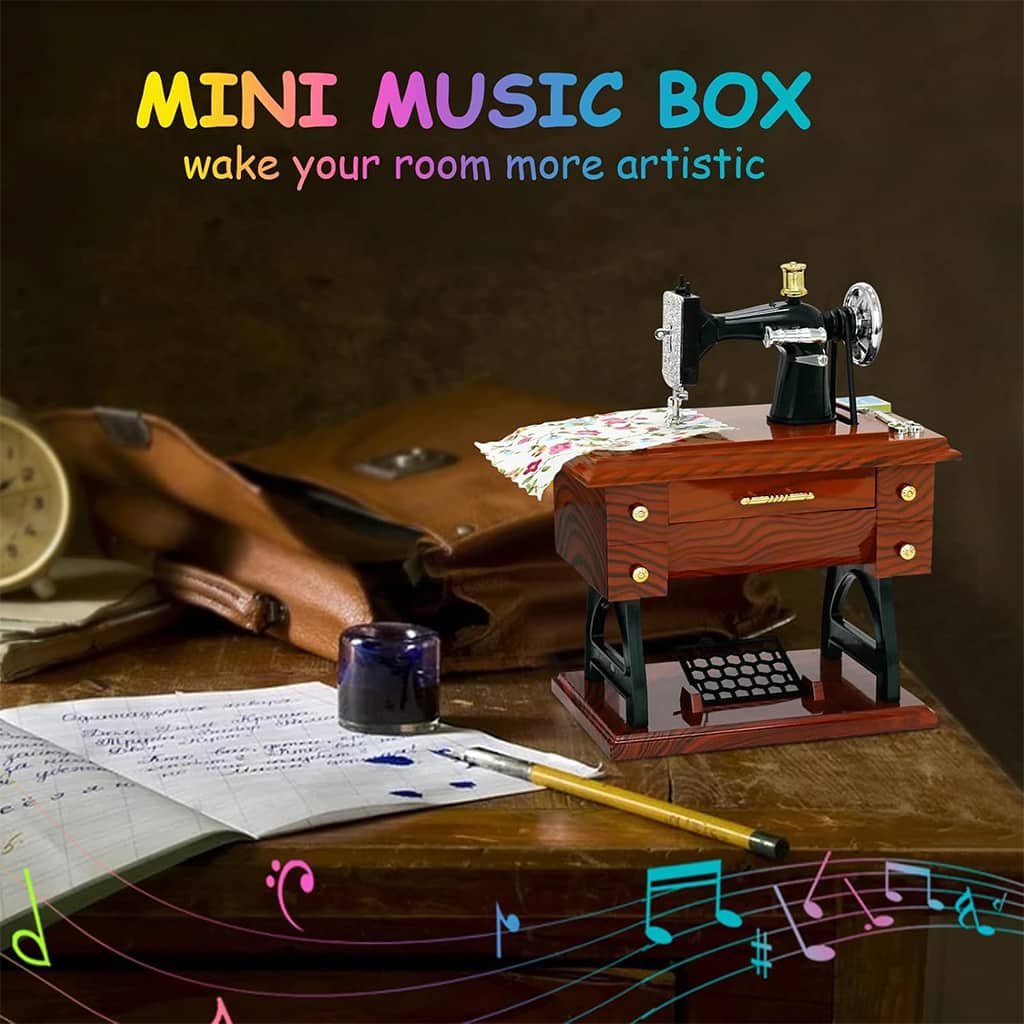 Boîte à Musique Miniature Machine à Coudre – ماكينة خياطة موسيقية - Décoration - صورة 6
