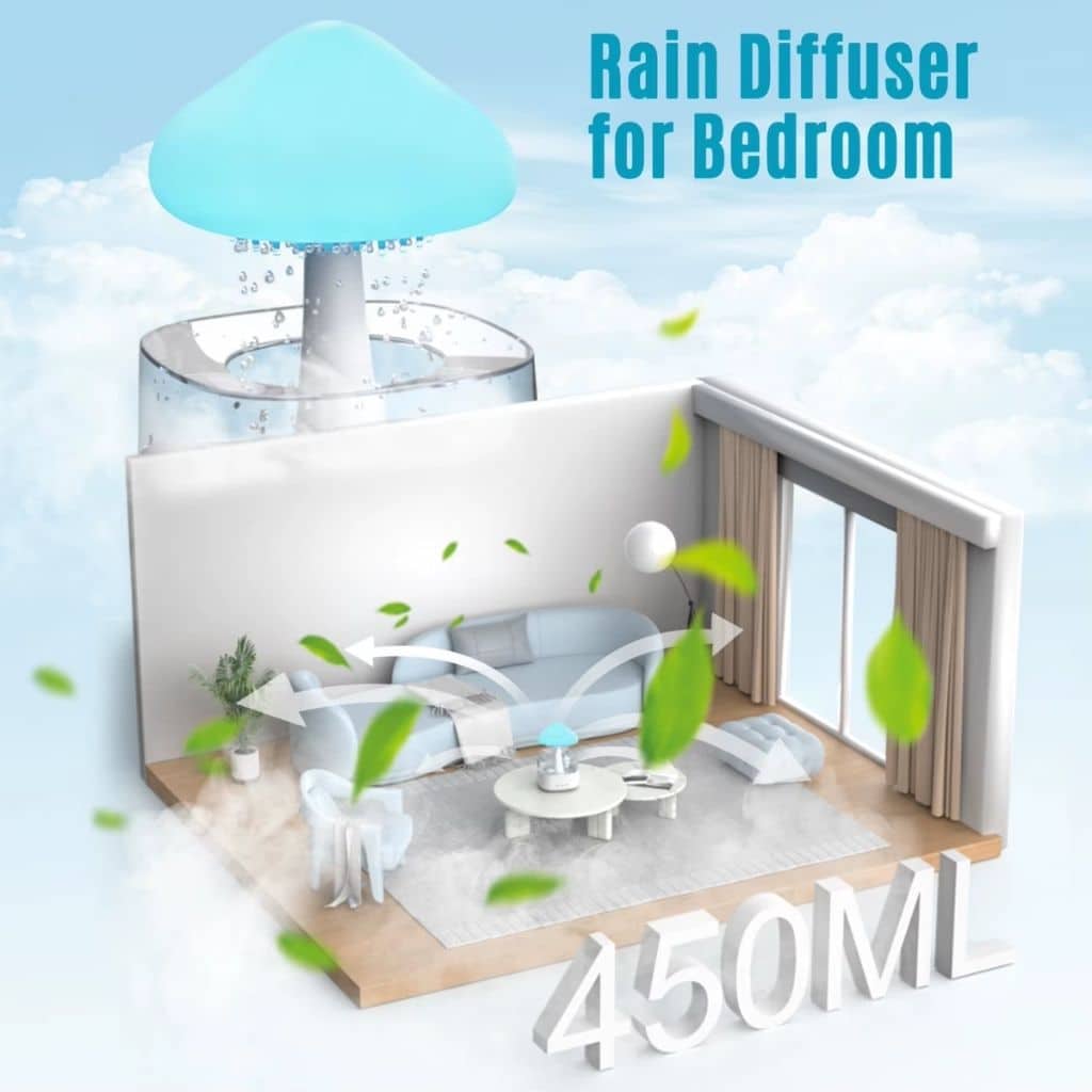 Diffuseur d'Huiles Essentielles Nuage Pluie 300ml et Bluetooth Speaker –  معطر بشكل غيمة ممطرة و مكبر صوت بلوتوث - Électronique - صورة 6