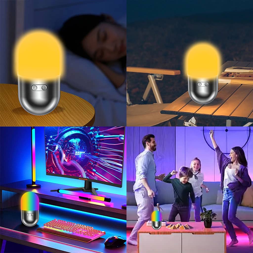 Lampe de camping rechargeable avec changement de couleur RVB – مصباح تخييم ملون - Électronique - صورة 7
