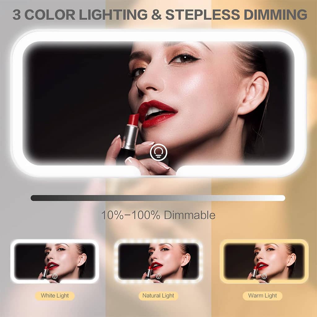 Miroir de Pare-Soleil de Voiture à 3 Températures de Couleur – مرآة تجميل في السيارة - Soins et Beauté - صورة 3