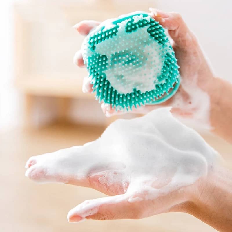 Brosse de Nettoyage et Distributeur De Shampoing en Silicone – فرشاة الحمام من السيليكون - Divers - صورة 4