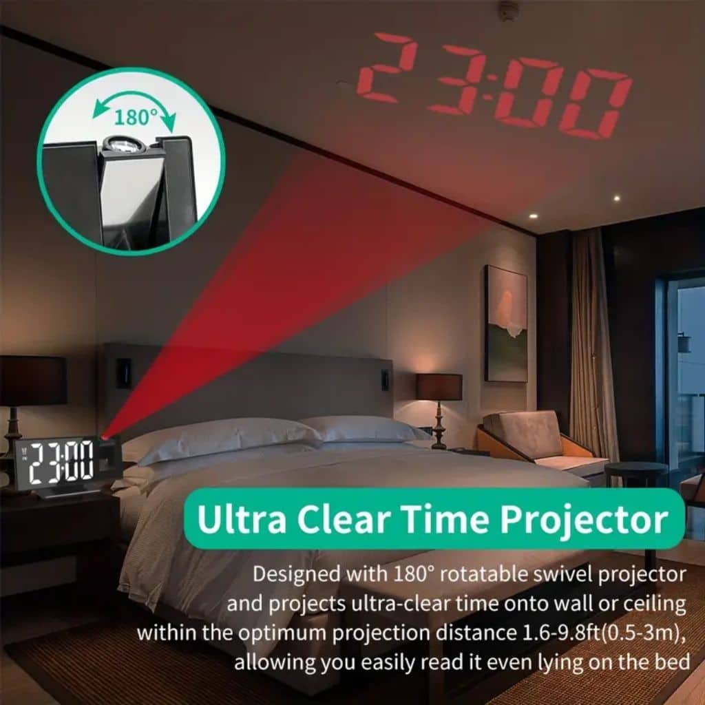 Horloge Numérique avec Projecteur LED – ساعة رقمية مع جهاز عرض - Électronique - صورة 8