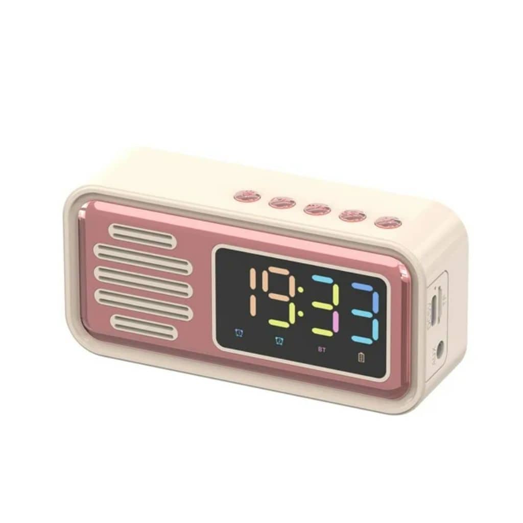 Réveil Bluetooth Rétro avec Haut-Parleur et Fonction IPX5 – ساعة منبه بلوتوث مع مكبر صوت   - Électronique - صورة 2