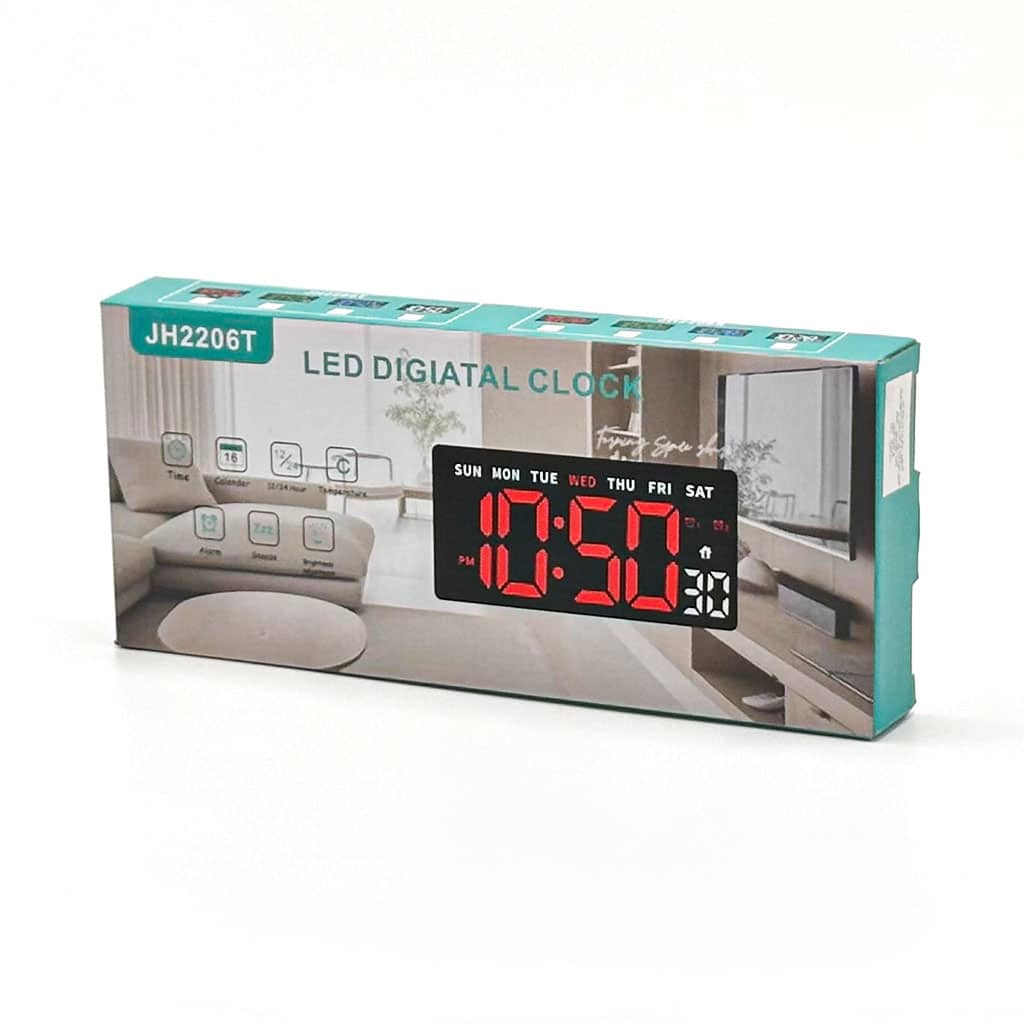 Horloge Murale Arabic Numérique LED avec Jour et Date – ساعة رقمية بالعربية مع اليوم والتاريخ - Électronique - صورة 3