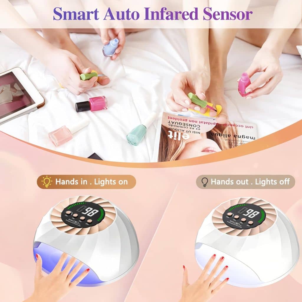 Lampe à Ongles UV LED 268W avec Capteur Automatique et 4 Minuteries – مصباح العناية بالأظافر - Soins et Beauté - صورة 4
