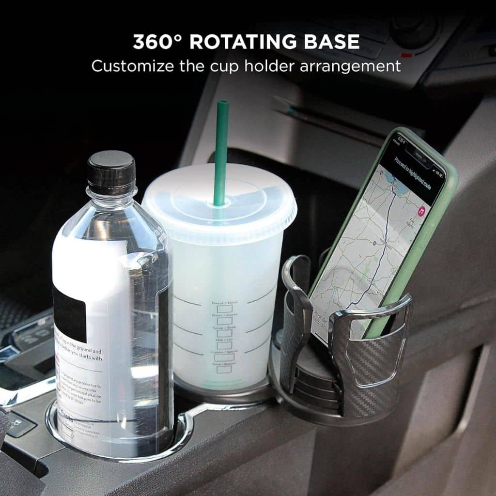 Porte-Gobelet Voiture Extensible 2-en-1 avec Base Rotative à 360° – حامل أكواب مزدوج قابل للتوسيع  - Accessoires Auto/Moto - صورة 6