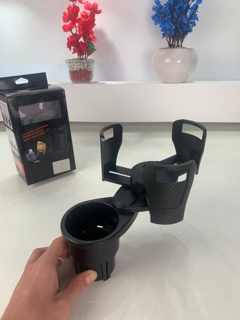 Porte-Gobelet Voiture Extensible 2-en-1 avec Base Rotative à 360° – حامل أكواب مزدوج قابل للتوسيع  - Accessoires Auto/Moto - صورة 9