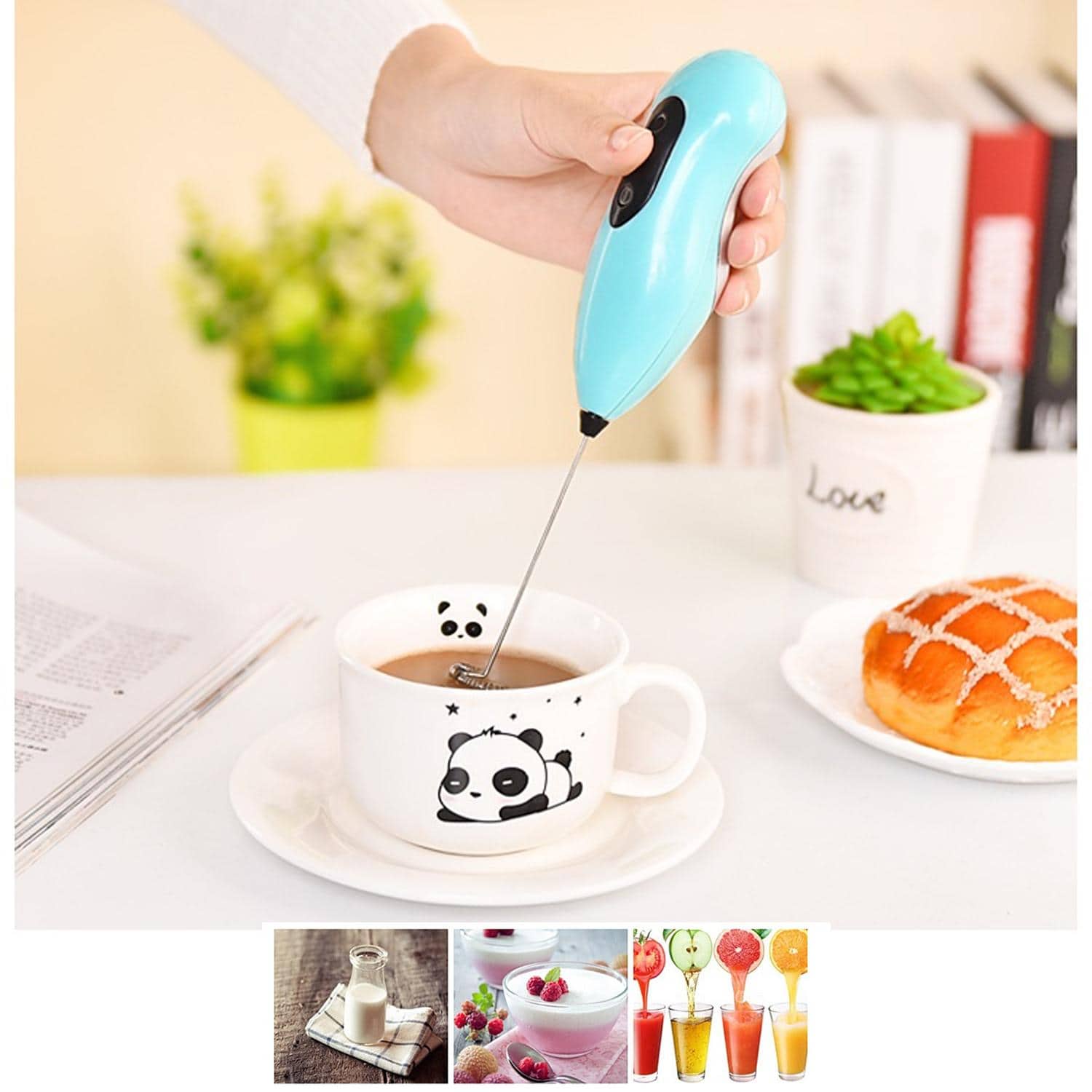 Cafetière 2 Tasses avec 2 Fontaines + Mousseur Électrique à Café – ماكينة تحضير القهوة 2 أكواب مع نافورتين + خلاط كهربائي للقهوة - Cuisine - صورة 2