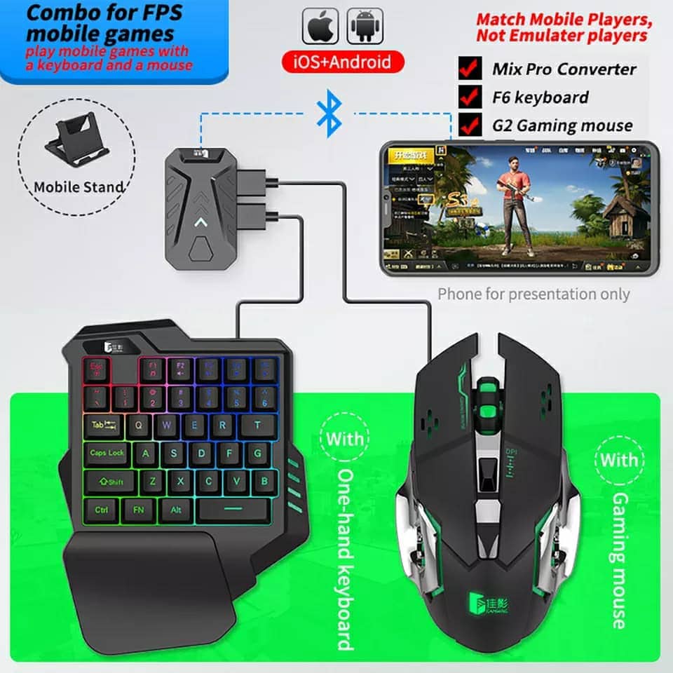 Mix Pro Clavier Souris 4en1 Pour smartphone Gaming PUBG-Fortnite - Électronique - صورة 4