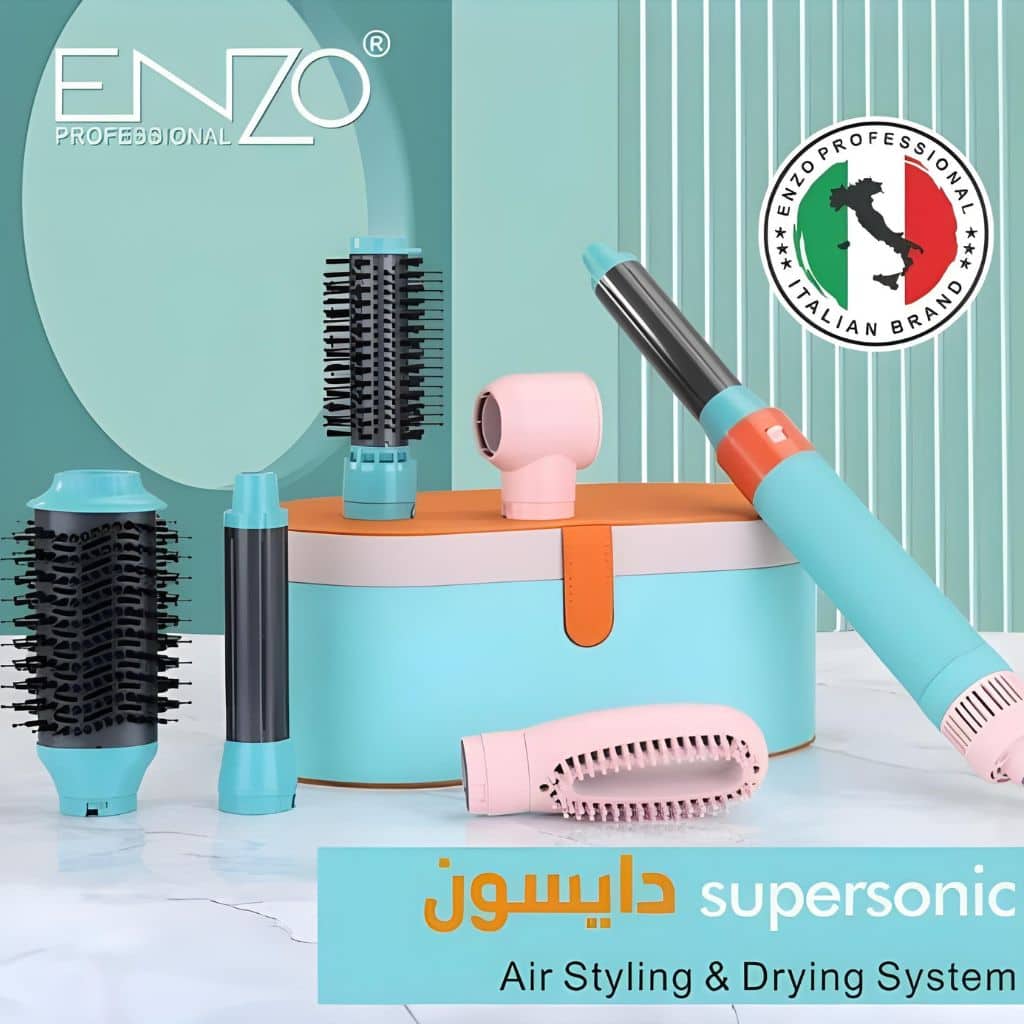 ENZO PROFESSIONAL Kit Supersonic Air Styler 6 en 1 - طقم مصفف الشعر - Électronique - صورة 2
