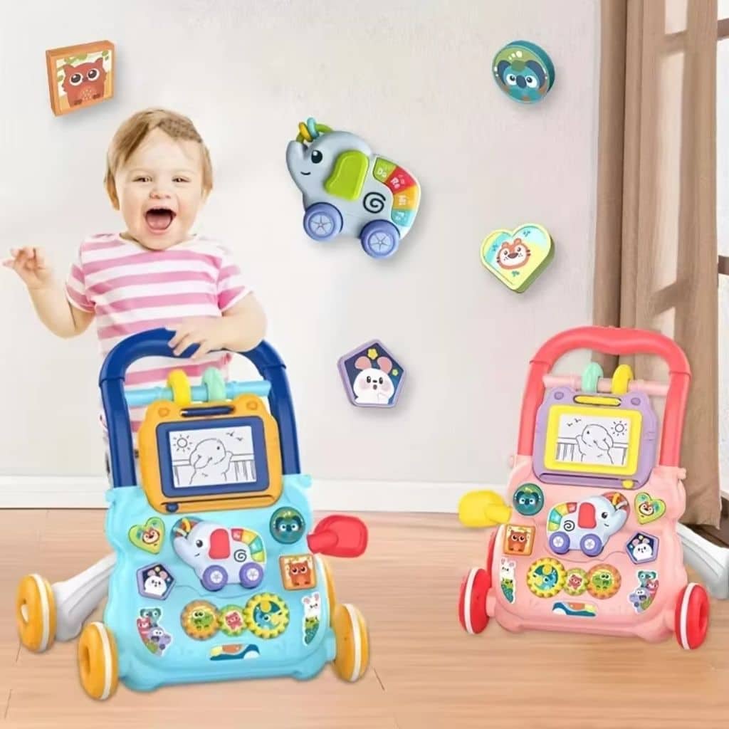 Trotteur Éducatif 2 en 1 avec Tableau de Dessin et Panneau Musical pour Bébé – مشاية تعليمية 2 في 1 مع لوحة رسم ولوحة موسيقية للأطفال - Jouet & Gaming - صورة 2