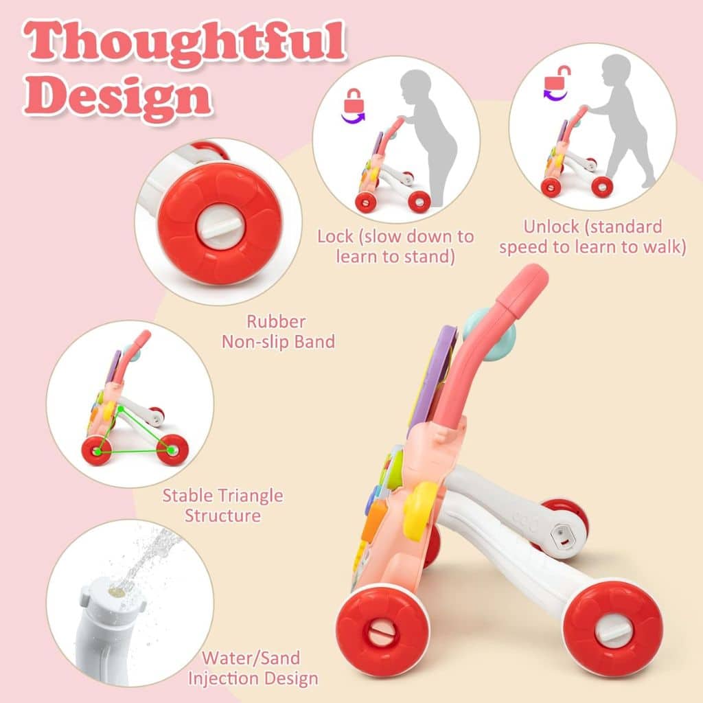 Trotteur Éducatif 2 en 1 avec Tableau de Dessin et Panneau Musical pour Bébé – مشاية تعليمية 2 في 1 مع لوحة رسم ولوحة موسيقية للأطفال - Jouet & Gaming - صورة 7