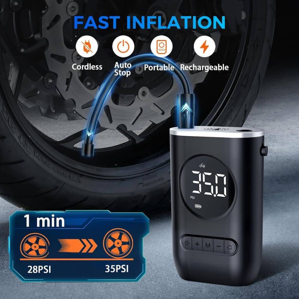 Compresseur d'Air Portable 150 PSI avec Lampe LED – منفاخ هواء محمول مع إضاءة - Accessoires Auto/Moto - صورة 2