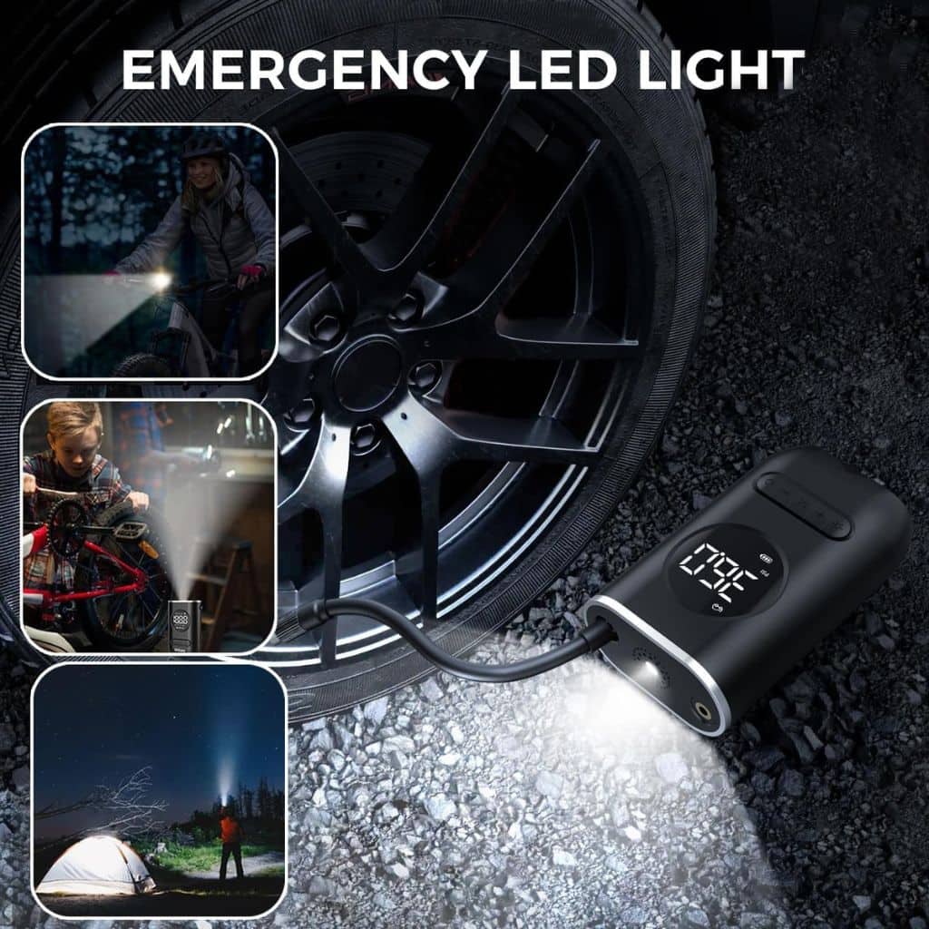 Compresseur d'Air Portable 150 PSI avec Lampe LED – منفاخ هواء محمول مع إضاءة - Accessoires Auto/Moto - صورة 5