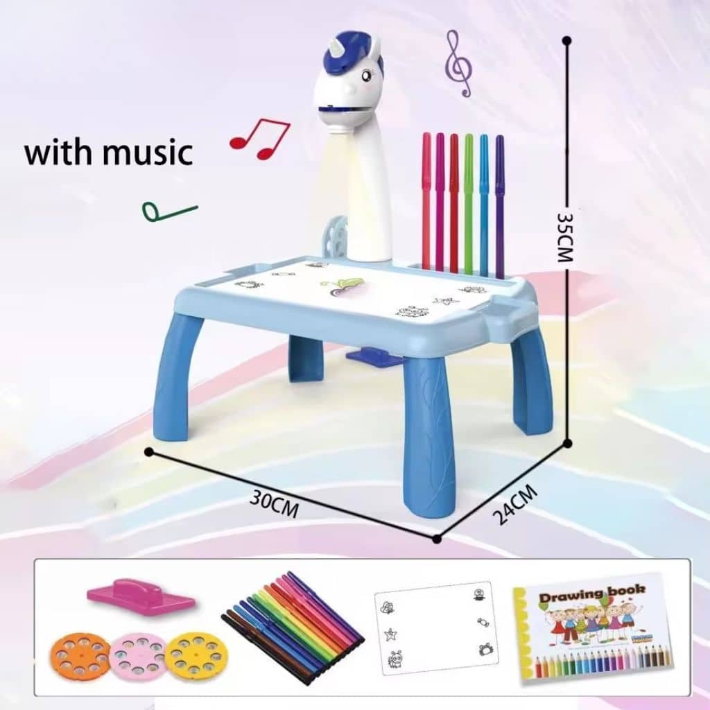 Jouet Projecteur de Dessin Aolieh, Table de Dessin Éducative pour Enfants avec Projecteur LED et Accessoires – لعبة جهاز عرض الرسم للأطفال - Jouet & Gaming - صورة 2