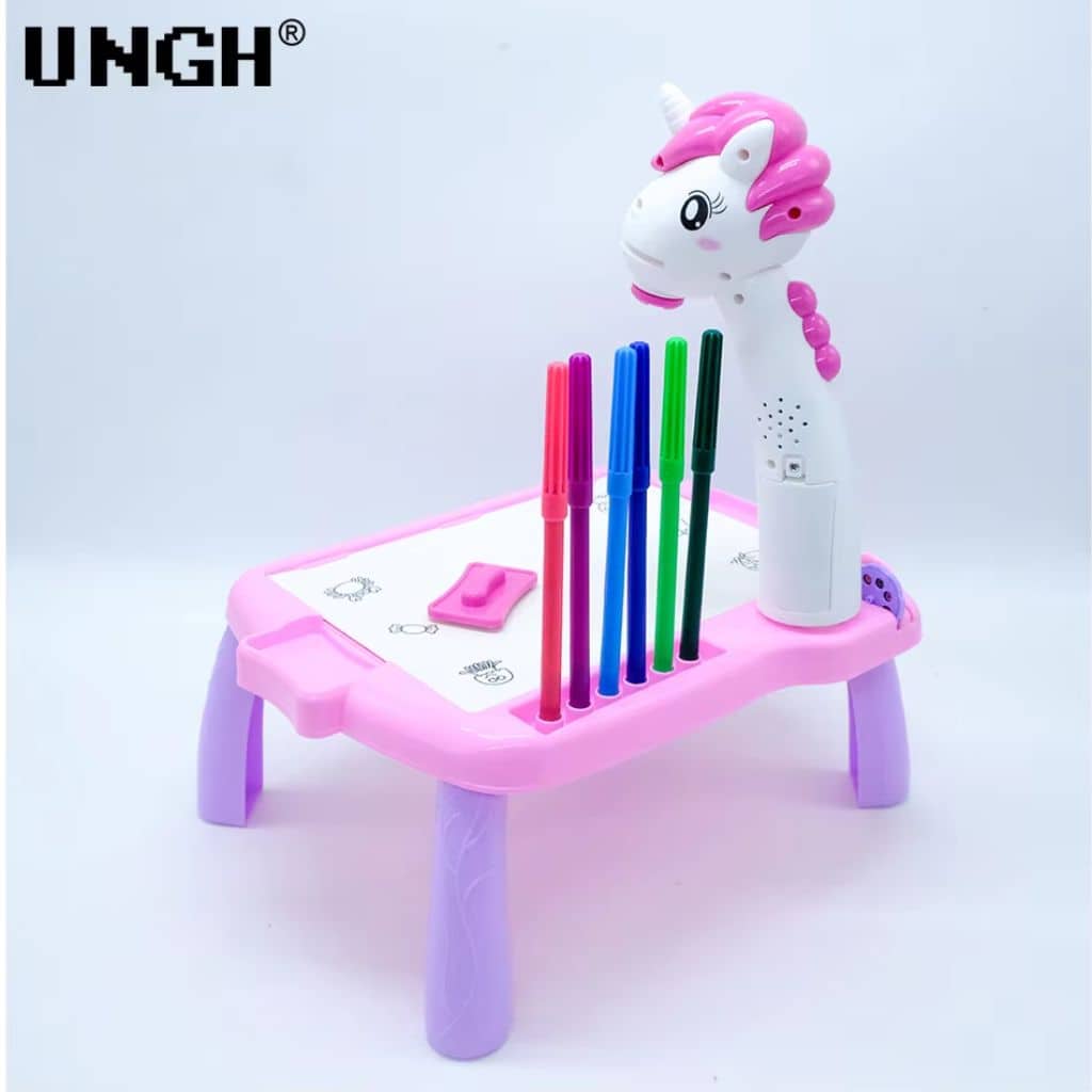 Jouet Projecteur de Dessin Aolieh, Table de Dessin Éducative pour Enfants avec Projecteur LED et Accessoires – لعبة جهاز عرض الرسم للأطفال - Jouet & Gaming - صورة 6