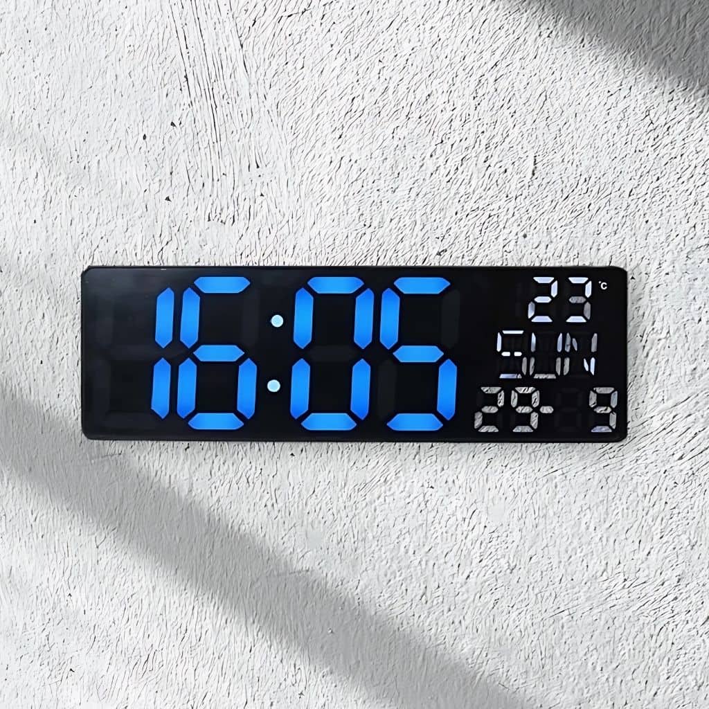 Horloge Numérique Murale et Table LED à Éclairage Bleu Inférieur – ساعة رقمية للحائط و المكتب بإضاءة سفلية زرقاء - Électronique - صورة 3