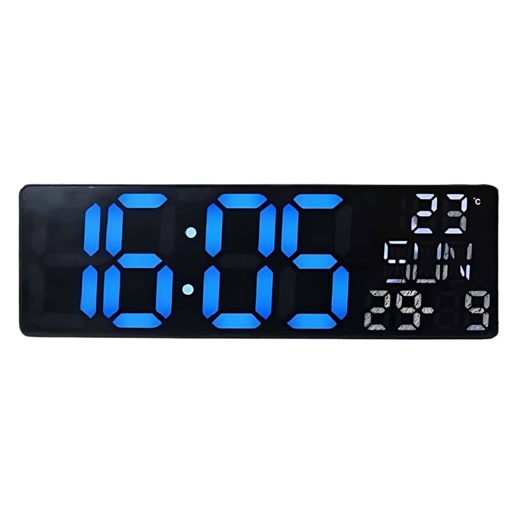 Horloge Numérique Murale et Table LED à Éclairage Bleu Inférieur – ساعة رقمية للحائط و المكتب بإضاءة سفلية زرقاء - Électronique - صورة 4